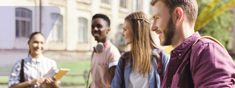 students on university lawn